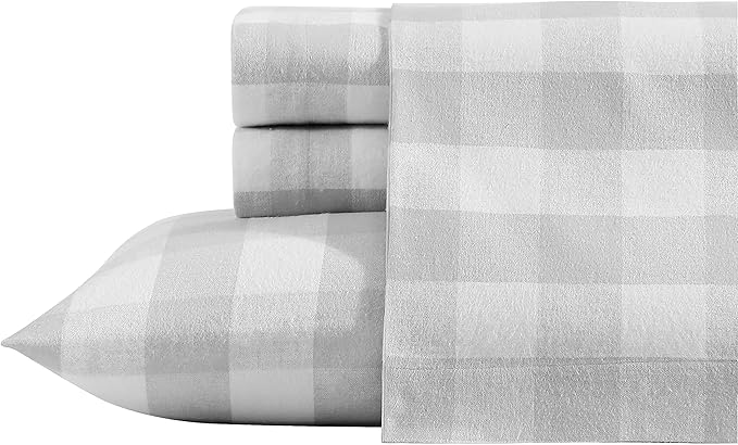 Eddie Bauer - King Sheets, Cotton Flannel Bedding Set, Brushed For Extra Softness, Cozy Home Decor (Lakehouse Plaid, King)
