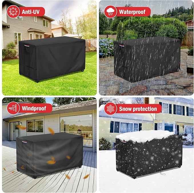 Youlvy Fire Pit Cover Rectangular 60 Inch - Waterproof Outdoor Fire Table Cover Rectangle Heavy Duty, 600D Patio Propane Gas Firepit Cover Rectangular Tear Weather Resistant - 60 x 30 x 12 Inch