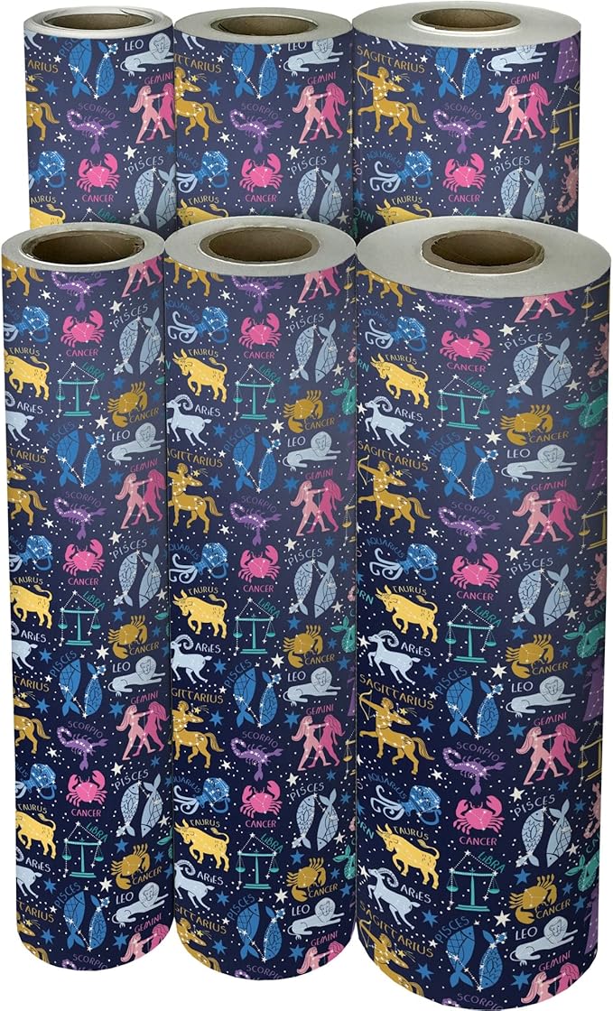 Jillson Roberts Bulk Gift Wrap, Everyday Gift Wrapping Supplies, Astrology, Full Ream 833 feet x 30 inches