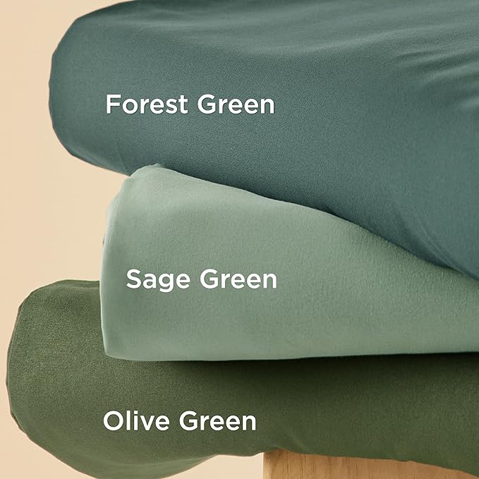 Bedsure Duvet Cover Twin/Twin XL Size - Soft Double Brushed Bedding Set for Kids & Adults, Zipper Closure, 2 Pieces, Includes 1 Duvet Cover (68"x90") & 1 Pillow Sham, NO Comforter, Forest Green