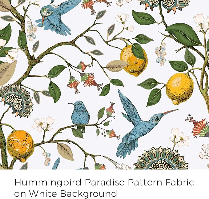 Blue White Vintage Floral Curtains 84 Inches Long for Living Room Bedroom Luxury Whimsical Lemon Hummingbird Patterned Waverly Mid Century Colorful Pinch Pleated Blackout Drapes 2 Panels
