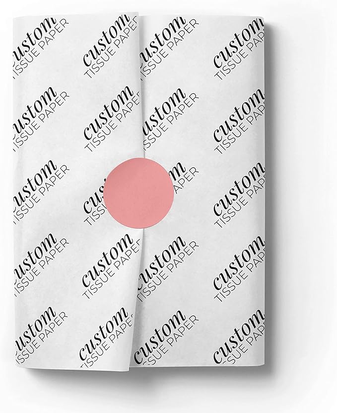 COACO Personalized Tissue Paper, Your Custom Design, Logo, or Text, Great for Holiday or Special Occasion, Small Business Packaging or Gift Wrapping, 30, 50, or 100 Count, White (18"x10")