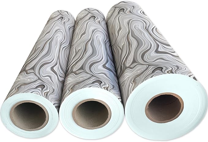 Jillson Roberts Bulk Gift Wrap, Everyday Gift Wrapping Supplies, Marbelized Silver, 1/4 Ream 208 feet x 24 inches