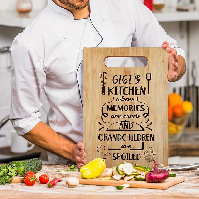 Gigi Gifts Cutting Board,Grandma Cutting Board For Gigi, Mother's Day Kitchen Gifts for Mom from Daughters Sons Kids, Gigi Grandma Decorative Chopping Board For Kitchen