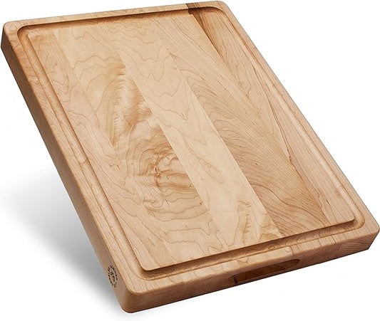 Sonder Los Angeles, Made in USA, Large Thick Maple Wood Cutting Board for Kitchen with Juice Groove, Sorting Compartment, Charcuterie Wooden Board 17x13x1.5 in (Gift Box Included)
