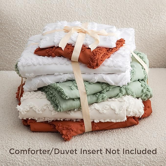 Bedsure Boho Duvet Cover King Size, Soft & Comfortable Elegant Design Boho Bedding for Decoration, Machine Washable Comforter Cover for All Seasons,Includes 1 Duvet Cover & 2 Pillow Shams,Linen
