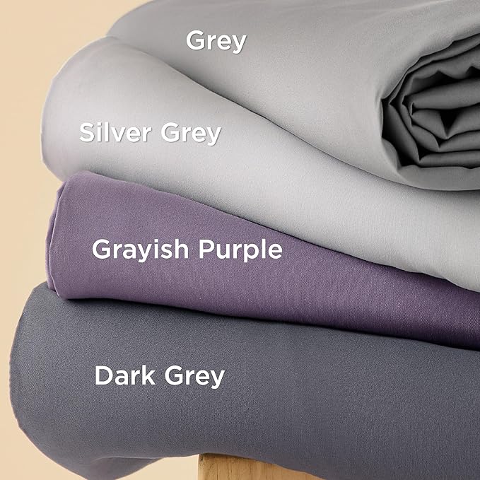 Bedsure Duvet Cover California King Size - Soft Double Brushed Bedding Set for Kids & Adults, Zipper Closure, 3 Pieces, Includes 1 Duvet Cover (104"x98") & 2 Pillow Shams, NO Comforter, Silver Grey
