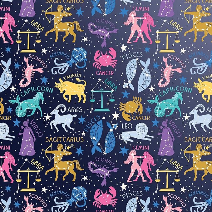 Jillson Roberts Bulk Gift Wrap, Everyday Gift Wrapping Supplies, Astrology, 1/2 Ream 417 feet x 30 inches
