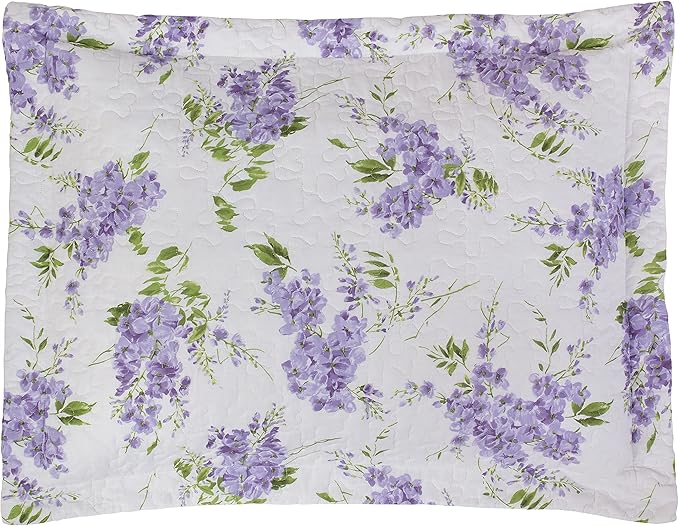 Laura Ashley - Queen Quilt Set, Reversible Cotton Bedding with Matching Shams, Lightweight Decor for All Seasons (Keighley Lilac, Queen)