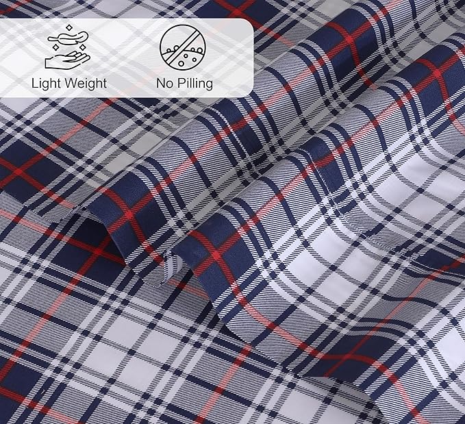 RUVANTI 100% Cotton King Size Sheets Set, 4 Pieces, Soft & Breathable Percale Weave Bedding, Deep Pocket 16", Hotel Standard, Crisp Cool Feel, Durable, Perfect Floral Bed Sheet, Prussian