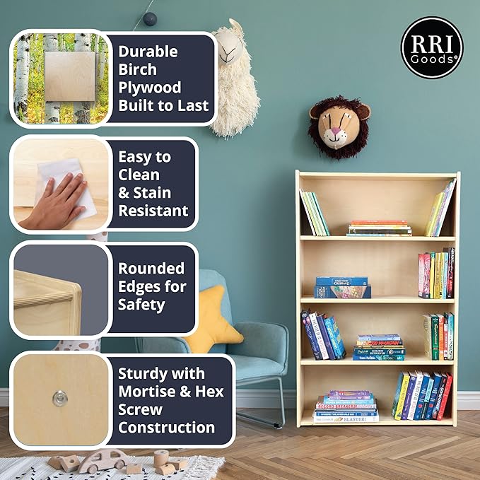 10 Section Cubby Wall Mounted Hanging Cubbies with Blue Storage Containers for Organizing Toys, Games, School Art and Craft Supplies