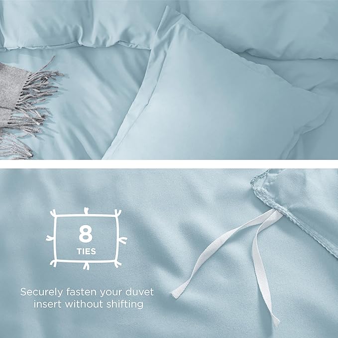 Bedsure Duvet Cover Twin/Twin XL Size - Soft Double Brushed Bedding Set for Kids & Adults, Zipper Closure, 2 Pieces, Includes 1 Duvet Cover (68"x90") & 1 Pillow Sham, NO Comforter, Winter Sky