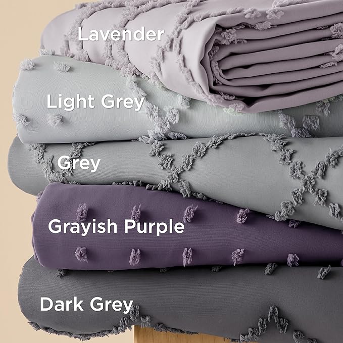 Bedsure Boho Duvet Cover Queen Size - Grey Breathable & Soft Boho Bedding, Machine Washable Comforter Cover for All Seasons, Includes 1 Duvet Cover 90"x90" with 2 Pillow Shams & Zipper Closure