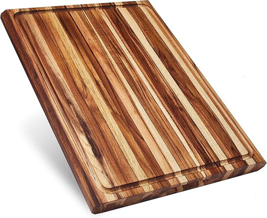 Sonder Los Angeles, XXL Thick Edge Grain Teak Wood Cutting Board for Kitchen with Juice Groove, 23x17x1.5 Charcuterie Wooden Board in Large (Gift Box Included)