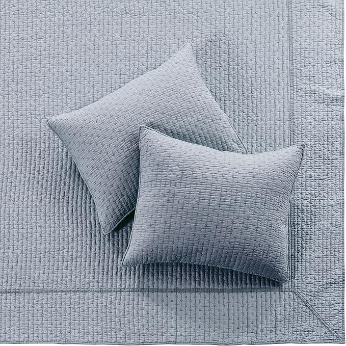 Levtex Home - Cross Stitch Bedspread Set - Full Bedspread and Two Standard Shams - Cross Stitch Pattern - Bedspread (100x104in.) and Sham (20x26in.) - Cotton