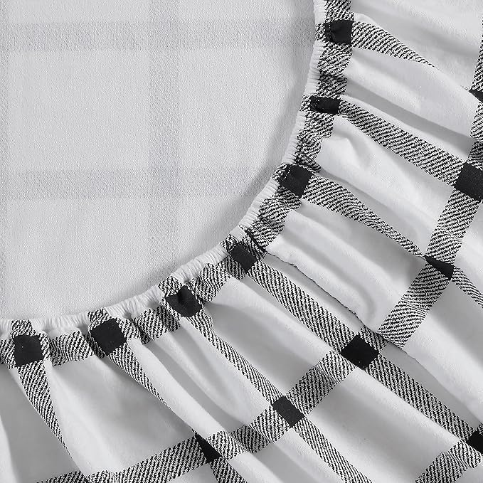 Eddie Bauer - Flannel Sheets Twin Size, Anti-Pilling & Wrinkle Resistant Cotton, Touchably Soft for All-Season Comfort - Bed Sheets with Matching Pillowcase & Fitted Sheet (Bunkhouse Plaid Charcoal)