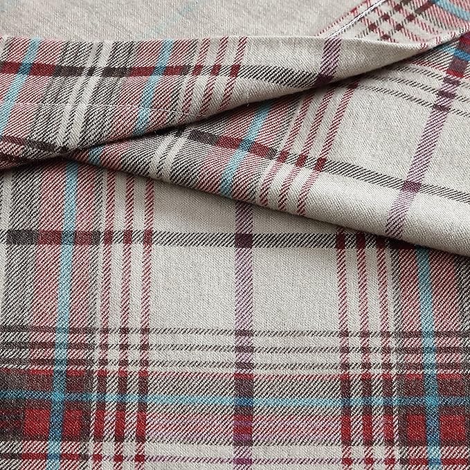 Eddie Bauer - Flannel Sheets King Size, Anti-Pilling & Wrinkle Resistant Cotton, Touchably Soft for All-Season Comfort - Bed Sheets with Matching Pillowcases & Fitted Sheet (Montlake Plaid Red)