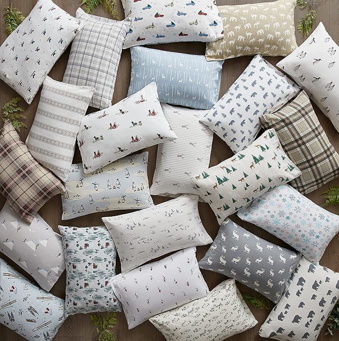 Eddie Bauer - Queen Sheets, Cotton Flannel Bedding Set, Brushed For Extra Softness, Cozy Home Decor (Bunkhouse Plaid, Queen)